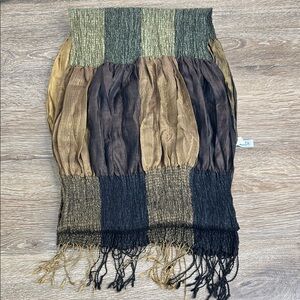 Hand-Loomed Ombre Patchwork Silk-Blend Scarf/Wrap– Made in India
